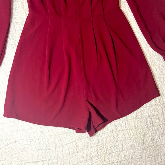 TOBI romper, long sheer sleeves, wine color, size S/P - Picture 4 of 6